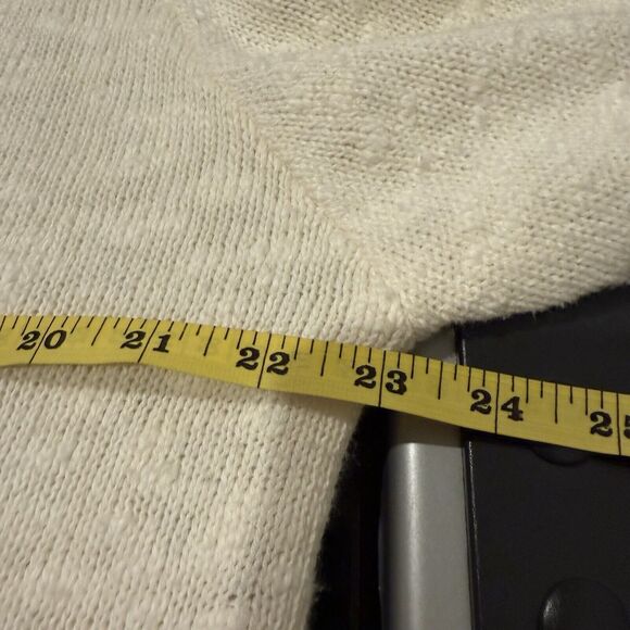 Denim & Co Sz L Ivory USA Star Antique Flag Art-to-Wear Sweater - Picture 8 of 9